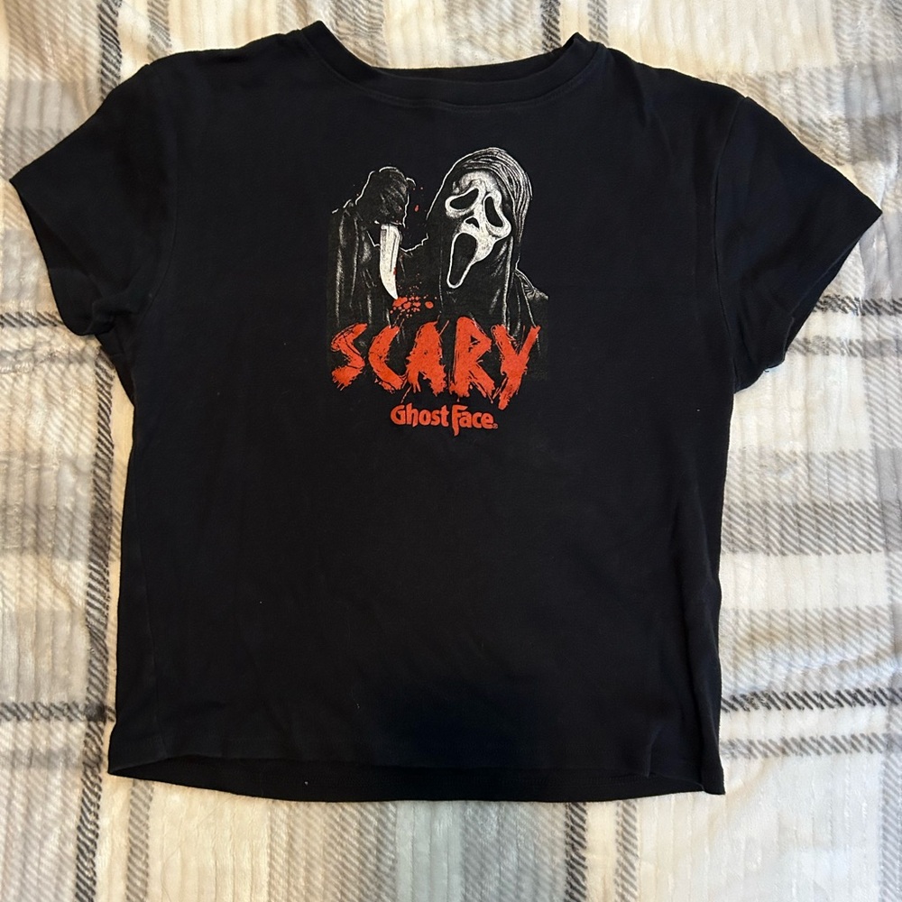 Bioworld Black Scary Ghost Face Kids T-Shirt